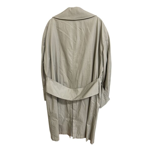 Burberry Beige Cotton Trench Coat With Button Closure & Belted Back - Picture 2 of 16